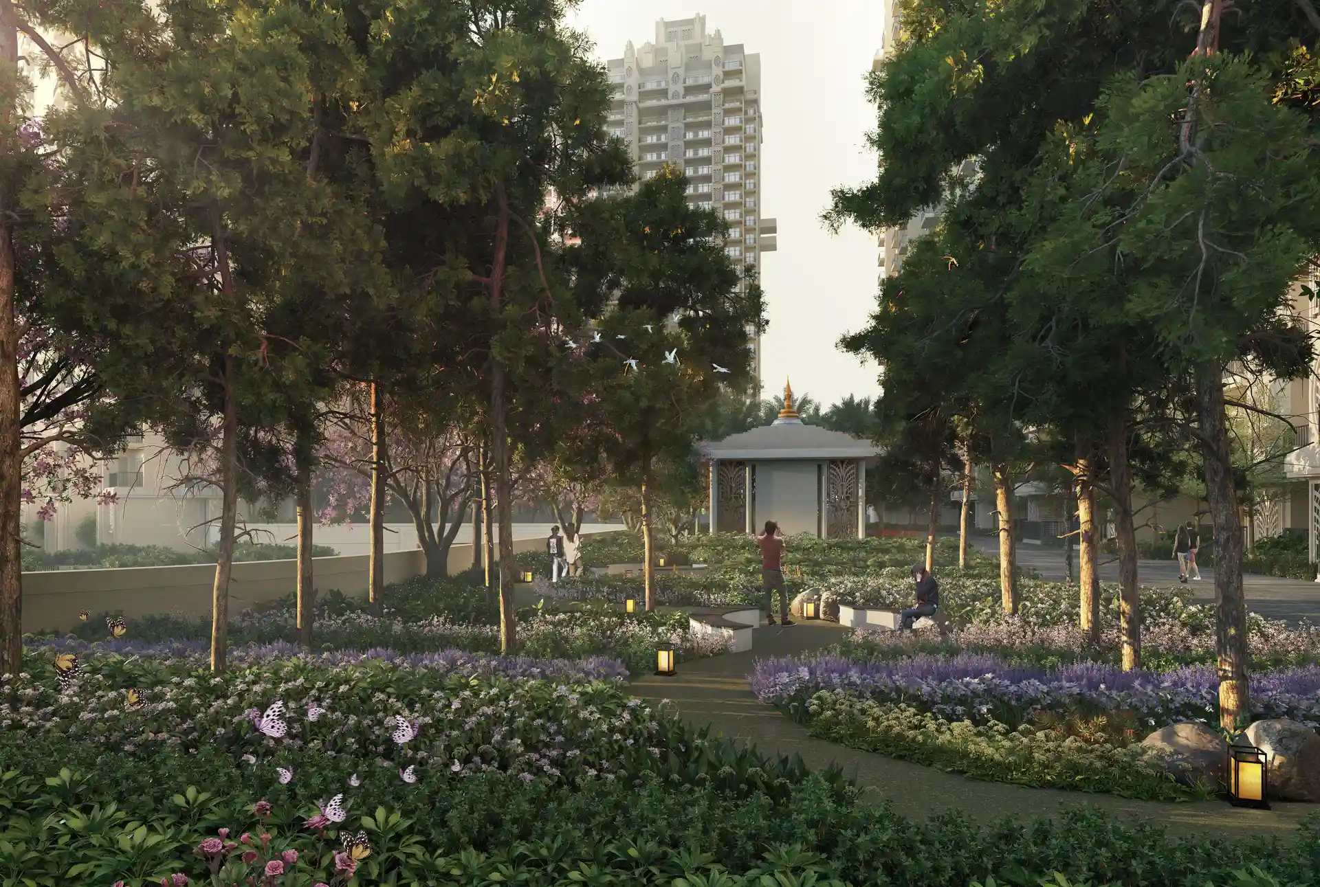 Central landscaped grounds at ACE TERRA